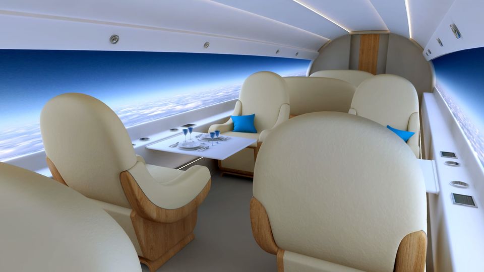 Inside Spike's S-512 supersonic private jet.