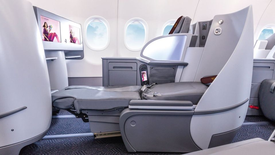 Vistara's fully-flat A321neo business class.
