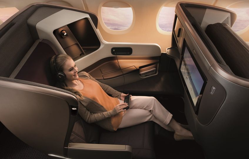 Singapore Airlines' current Boeing 777-300ER business class.
