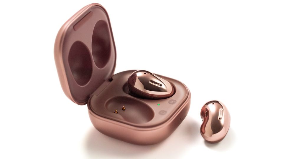 The jellybean-shaped Galaxy Buds Live include active noise cancellation.