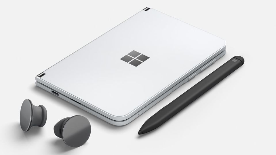 Microsoft's new Surface Duo foldable phone-tablet device.