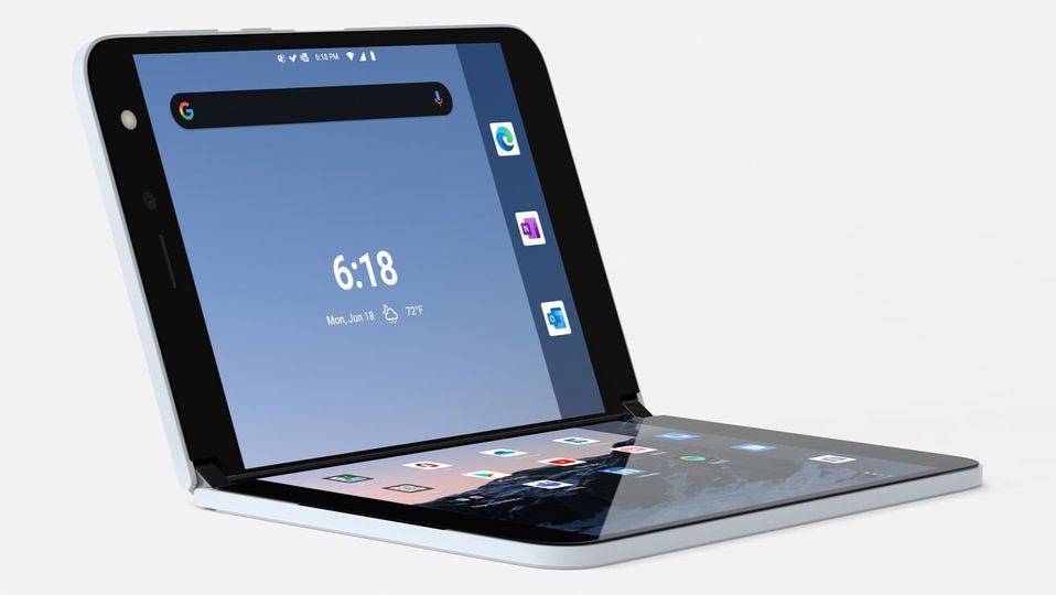 Microsoft's new Surface Duo foldable phone-tablet device.