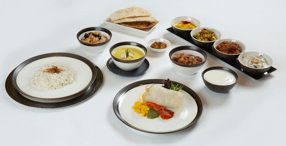 Singapore Airlines' New Delhi dine-at-home menu.