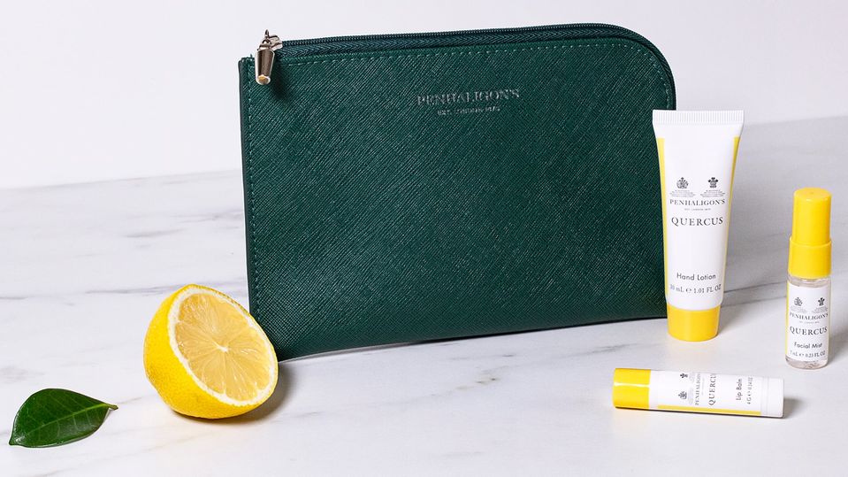 Singapore Airlines' new business class amenity kit by Penhaligon's.