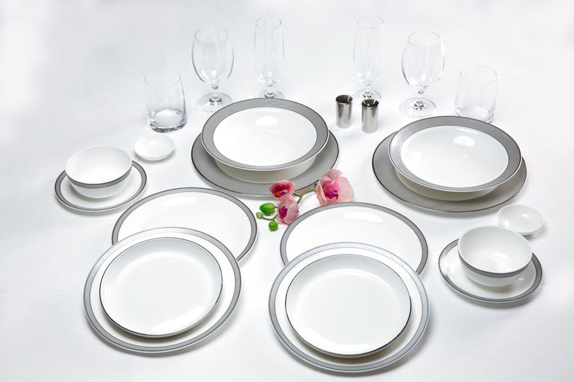 Wedgwood dinner setttings are included in the top first class package.