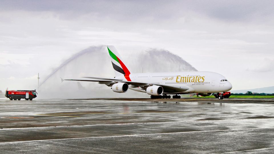 The Airbus A380 is the flagship of Emirates' fleet.