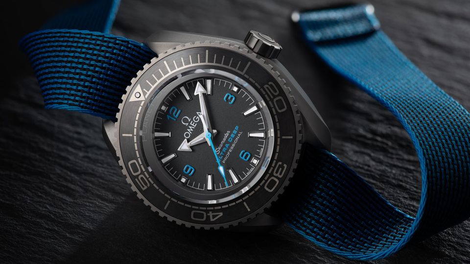 The Omega Seamaster Planet Ocean Ultra Deep Professional, rated to a whopping 15,000 metres of water resistance.