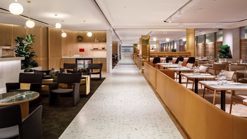 Singapore's stylish, but unfortunately short-lived (December 2019-March 2020) Qantas First Lounge.