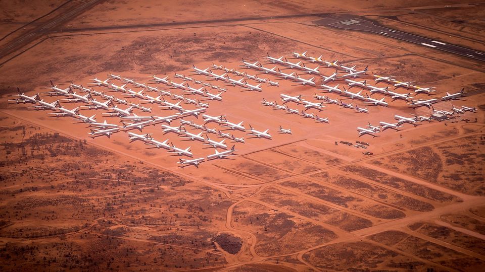 The sprawling Asia Pacific Aircraft Storage facility is home to over 100 jets.