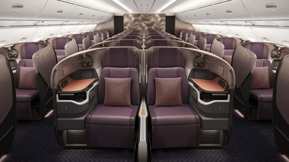 Singapore Airlines' new Airbus A380 business class, introduced in 2017.