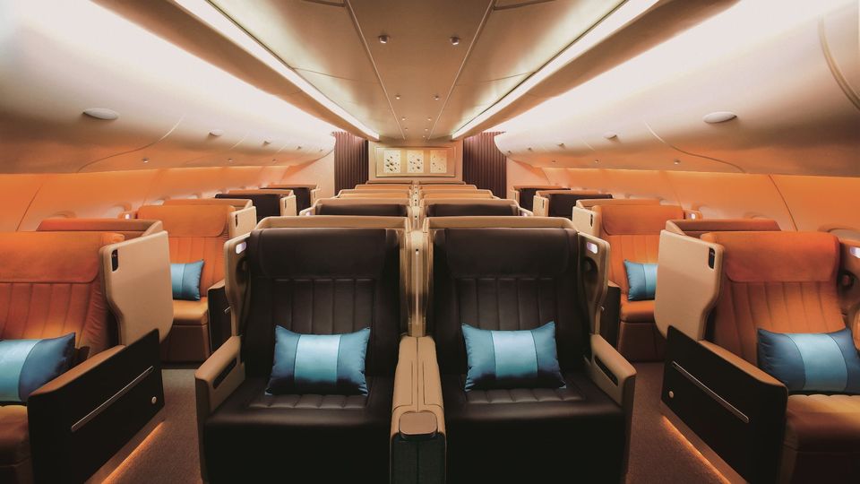 Singapore Airlines' original Airbus A380 business class, from 2007.