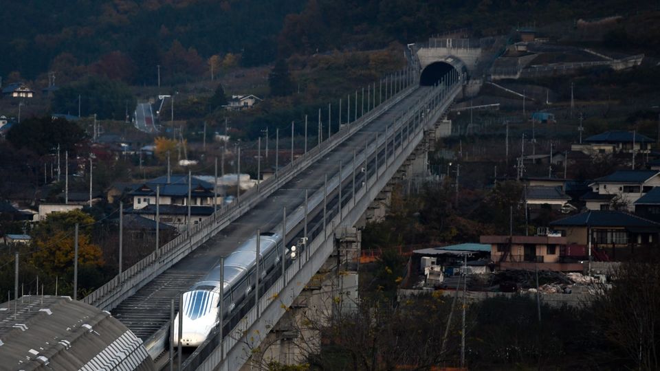 JR Central operates a 43-kilometer maglev test line in Yamanashi prefecture southwest of Tokyo.