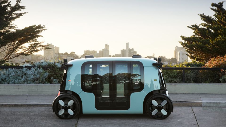 Amazon's self-driving all-electric Zoosk taxi.