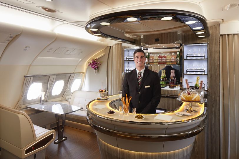 Emirates' latest Airbus A380 cocktail bar.