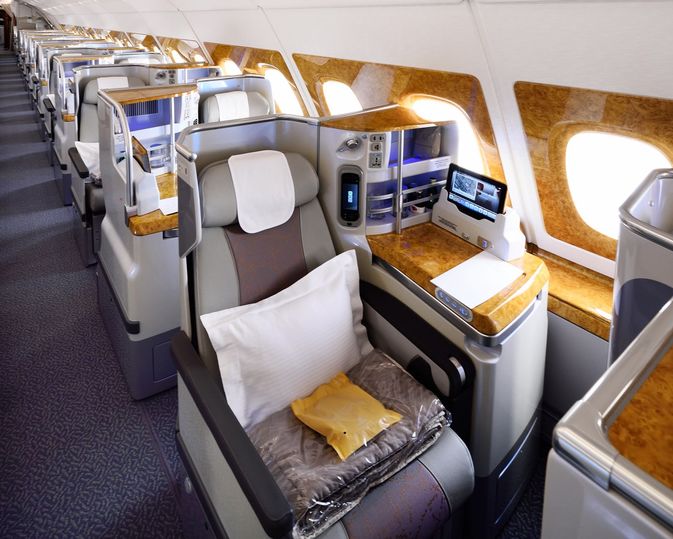 Emirates' original Airbus A380 business class.