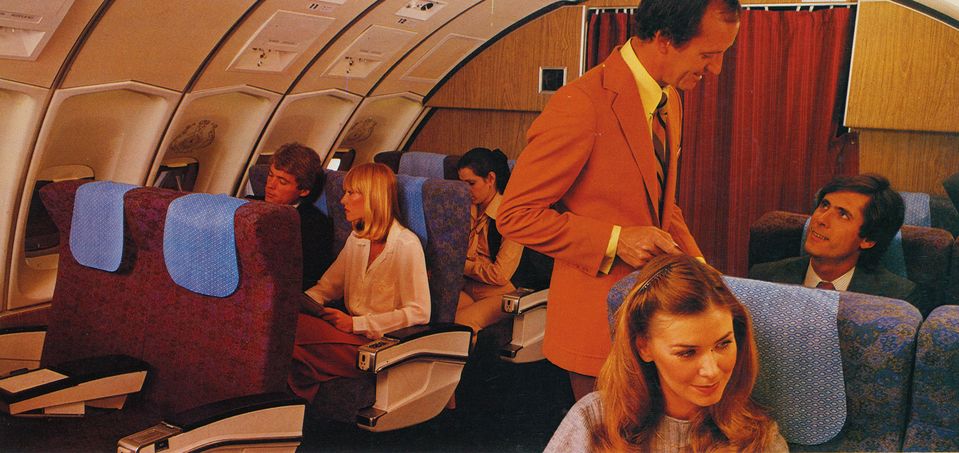 Qantas' original Boeing 747 business class 'Lounge Chairs'.