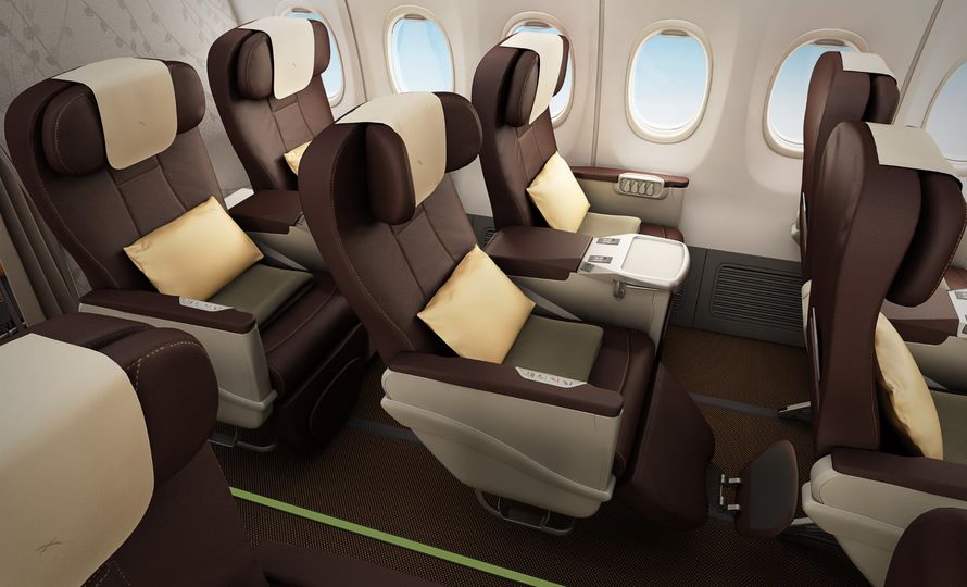 SQ's first Boeing 737 jets will sport this business class recliner rather than a fully-flat bed.