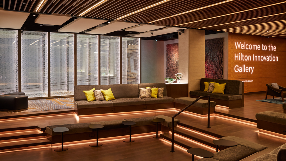 The Hilton Innovation Gallery showcases new concepts for the group's worldwide properties.
