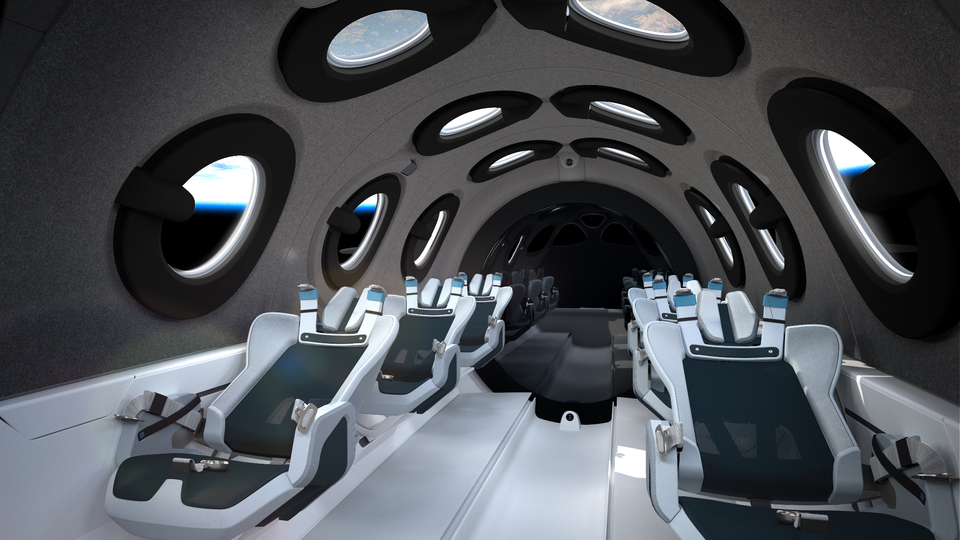 Virgin Galactic's suitably futuristic spaceship cabin.