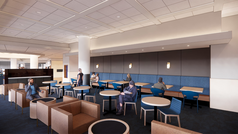 Alaska Airlines' new San Francisco Terminal 2 lounge will open mid-2021 (concept image).