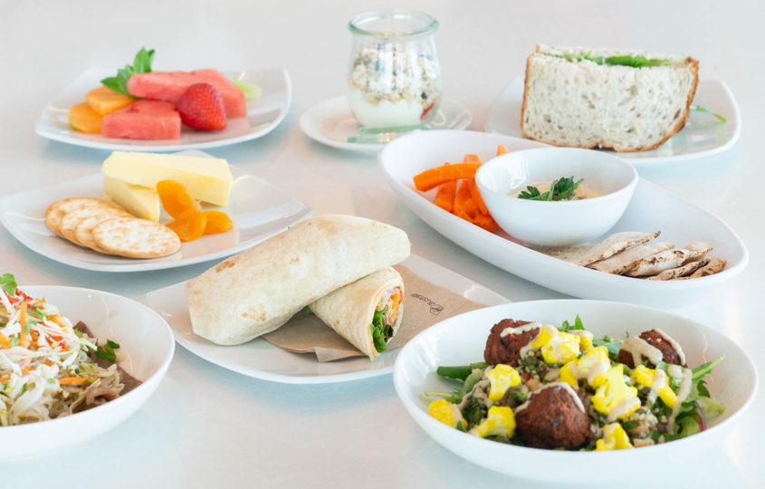 A selection of meals from Virgin Australia's new-look Adelaide lounge.
