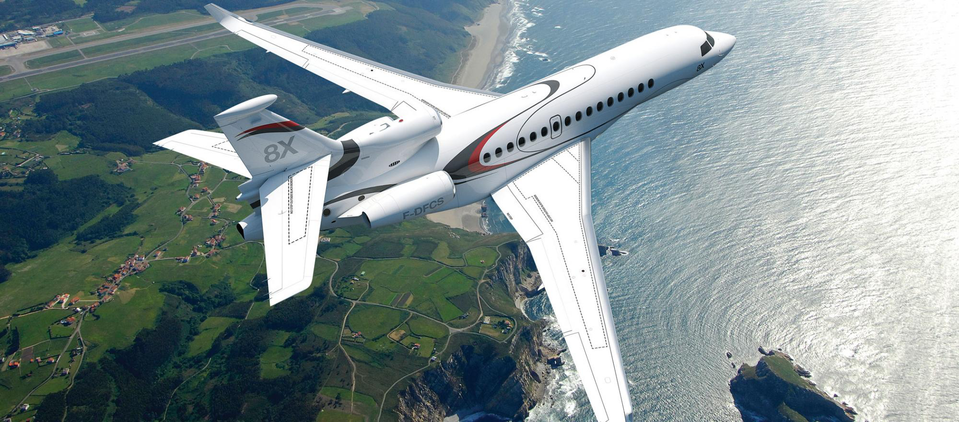 Dassault's current top-line Falcon 8X private jet.