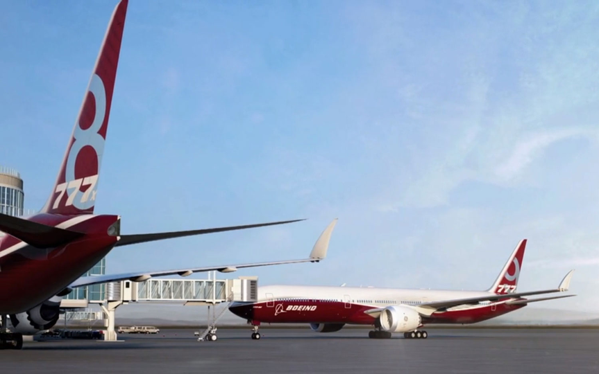 The Boeing 777X jets will feature unique folding wing-tips.. Boeing