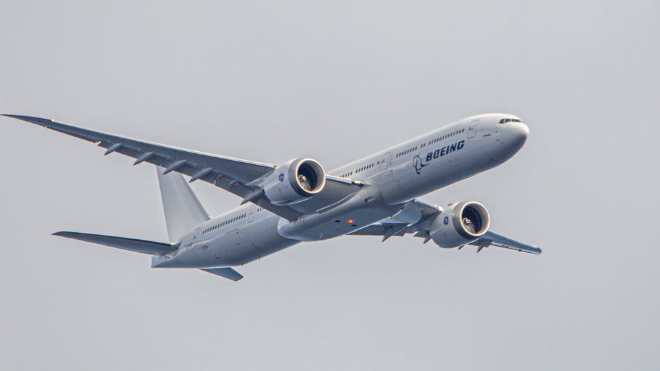 Seen during a test flight, this Boeing 777-9 is bound for Lufthansa.. Tim Davis