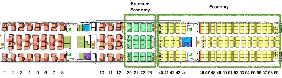 Rows 20-23 unlock the Qantas Boeing 787-9 premium economy seating.