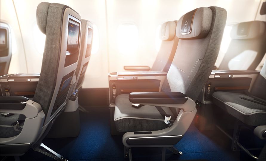 Lufthansa's original premium economy seat launched in 2014.