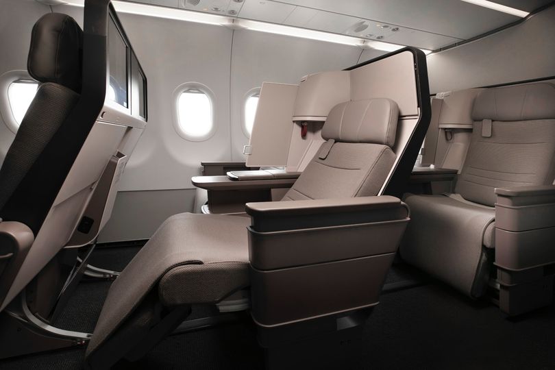 Cathay's A321neo business class passengers will enjoy a 15.6" HD video screen.