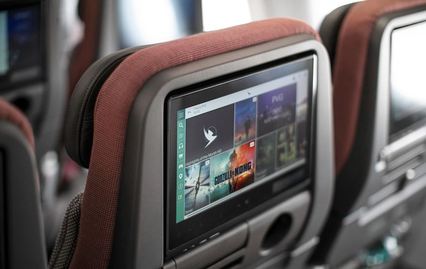 Every economy seat on Cathay's A321neo is fitted with an 11.6" HD screen.