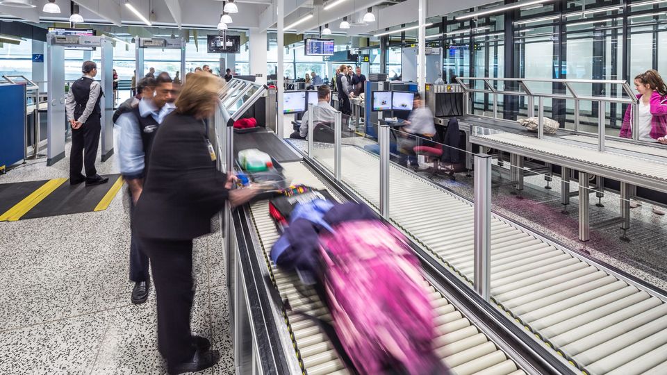 Melbourne Airport says its T4 scanners halve the time it takes to go through security.