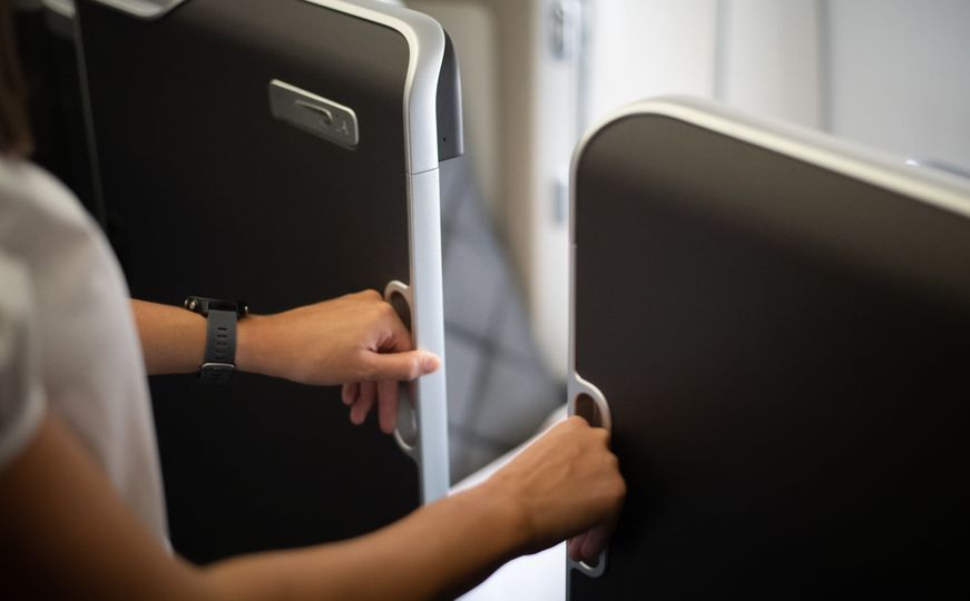 Sliding doors: you've seen the movie, now fly in the suite.. Supplied by British Airways
