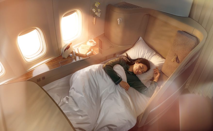 Will Cathay Pacific's Boeing 777-9 first class keep this open design or move to a walled-and-doored suite?