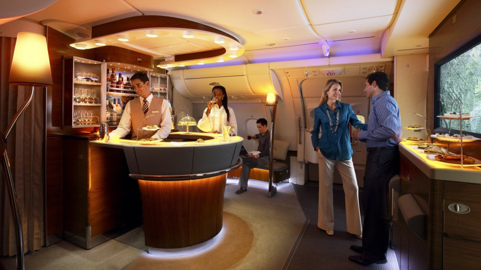 There are fewer business class seats but at least the bar remains.