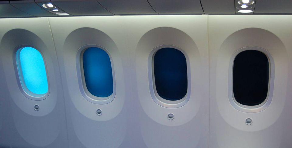 Now you see things, now you don't: dimmable e-windows on the Boeing 787.