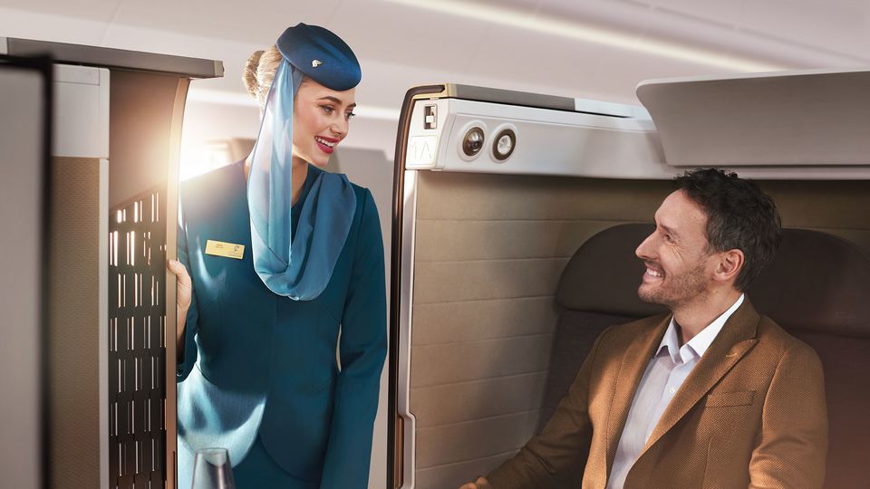 Oman Air offers first class on its Airbus A330 and Boeing 787 jets.