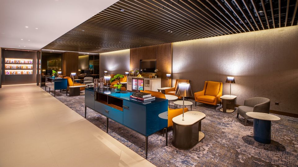 Qatar Airways' Singapore lounge.