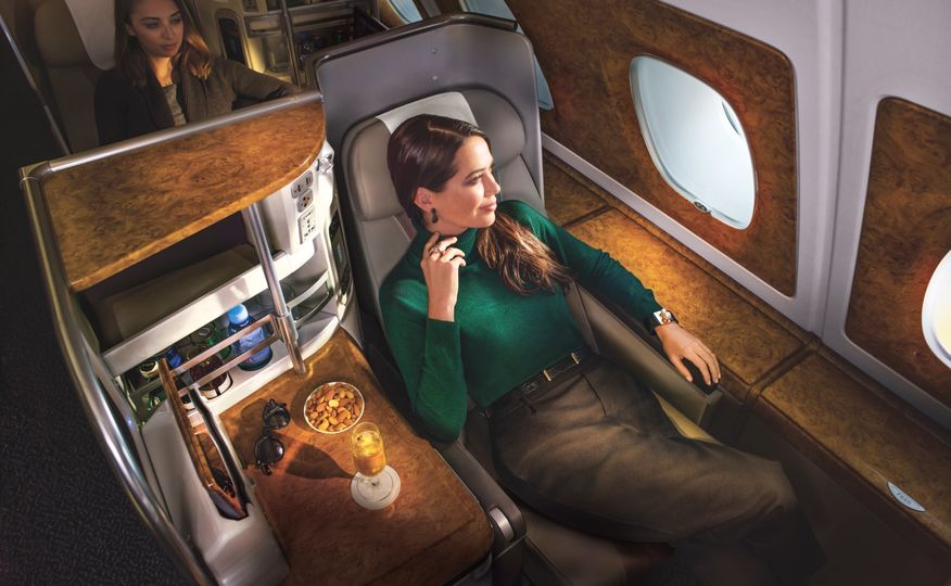 Emirates' Airbus A380 business class seat.