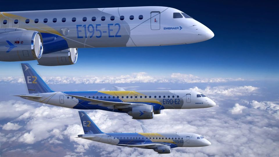 Embraer's second-gen E2 family.