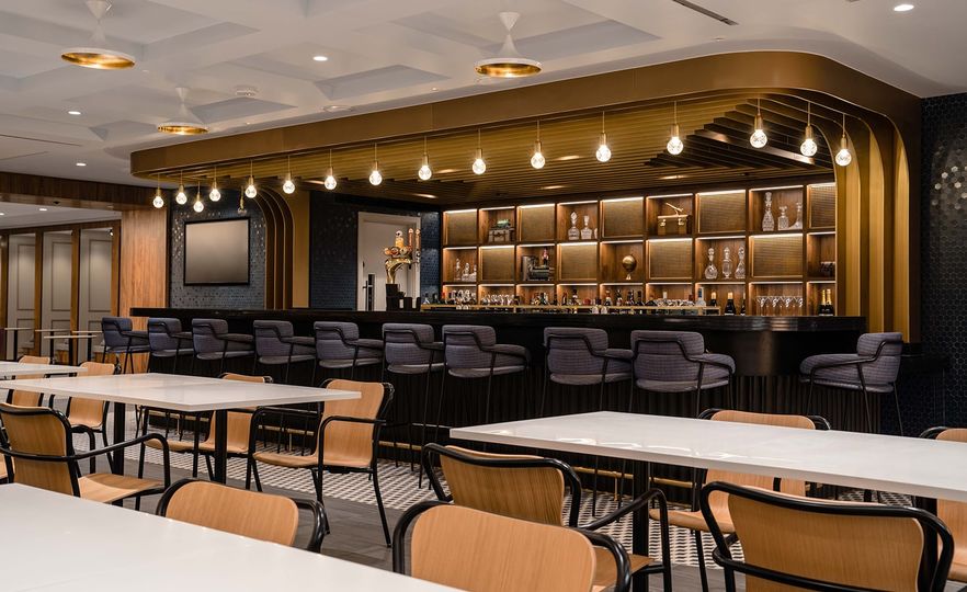Inside the American Express Centurion Lounge at London Heathrow T3.