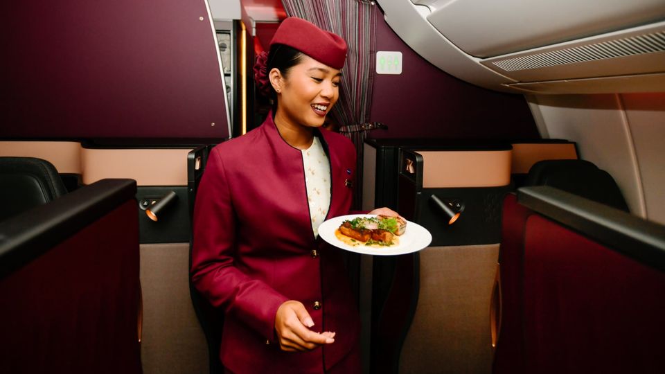 Qatar Airways' Sydney and Melbourne flights both feature Qsuites in business class.