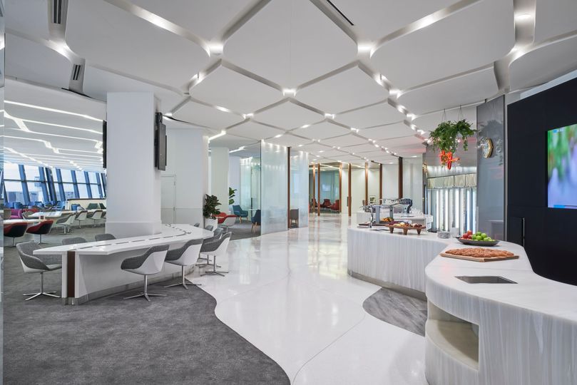 Inside Virgin Australia's new-look Melbourne lounge.