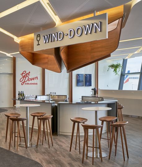Inside Virgin Australia's new-look Melbourne lounge.