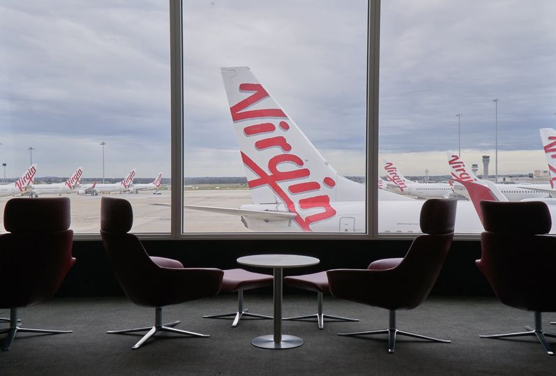 Inside Virgin Australia's new-look Melbourne lounge.