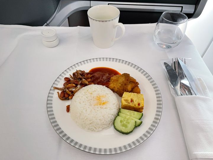 Nasi Lemak for breakfast on Singapore Airlines.