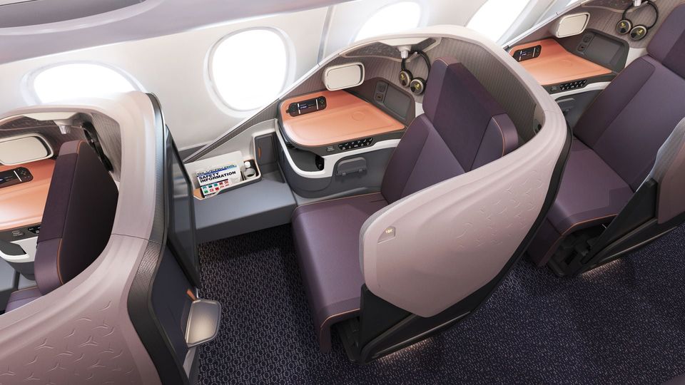The flagship business class of the Singapore Airlines A380.