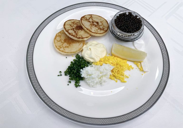 Singapore Airlines' revised first class caviar service.