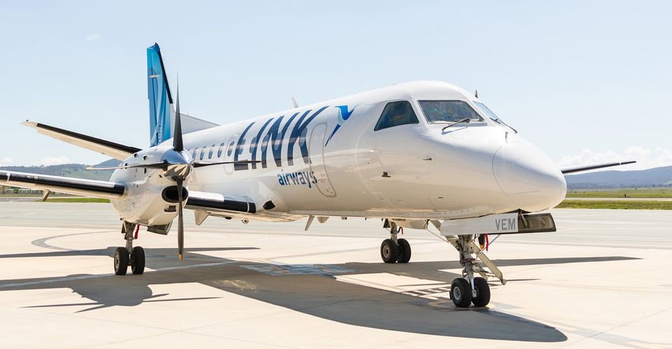 Link's all-economy Saab 340 darts between Sydney and Canberra.